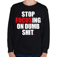PRINTFASHION Stop focus - Gyerek pulóver - Fekete gyerek pulóver, kardigán