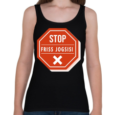 PRINTFASHION STOP - Friss jogsis - Női atléta - Fekete női trikó