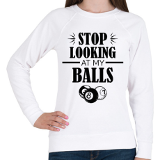 PRINTFASHION Stop looking - Női pulóver - Fehér