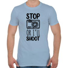 PRINTFASHION Stop or I'll shoot - Férfi póló - Világoskék férfi póló