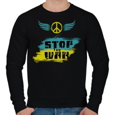 PRINTFASHION stop the war - Férfi pulóver - Fekete