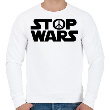PRINTFASHION STOP WARS - Férfi pulóver - Fehér férfi pulóver, kardigán