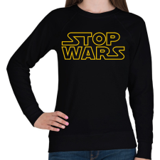 PRINTFASHION STOP WARS - Női pulóver - Fekete női pulóver, kardigán