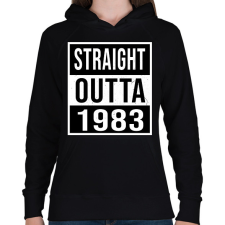 PRINTFASHION Straight Outta 1983 - Női kapucnis pulóver - Fekete női pulóver, kardigán