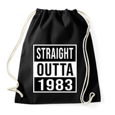 PRINTFASHION Straight Outta 1983 - Sportzsák, Tornazsák - Fekete tornazsák