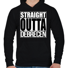 PRINTFASHION Straight Outta Debrecen - Férfi kapucnis pulóver - Fekete