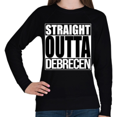 PRINTFASHION Straight Outta Debrecen - Női pulóver - Fekete