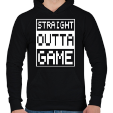 PRINTFASHION Straight outta Game - Férfi kapucnis pulóver - Fekete férfi pulóver, kardigán