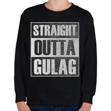 PRINTFASHION Straight Outta Gulag - Gyerek pulóver - Fekete gyerek pulóver, kardigán