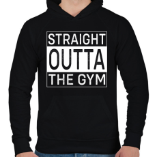 PRINTFASHION Straight Outta Gym - Férfi kapucnis pulóver - Fekete