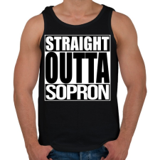 PRINTFASHION Straight Outta Sopron - Férfi atléta - Fekete atléta, trikó