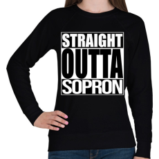 PRINTFASHION Straight Outta Sopron - Női pulóver - Fekete