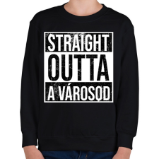 PRINTFASHION STRAIGHT OUTTA VÁROSOD - Gyerek pulóver - Fekete gyerek pulóver, kardigán