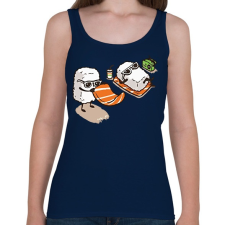 PRINTFASHION Strand sushi - Női atléta - Sötétkék női trikó