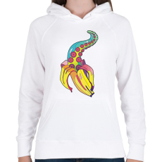PRINTFASHION Strange banana - Női kapucnis pulóver - Fehér