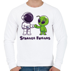 PRINTFASHION Strange Friends - Férfi pulóver - Fehér