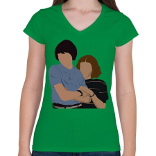 PRINTFASHION Stranger Couple  - Női V-nyakú póló - Zöld női póló