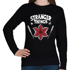 PRINTFASHION Stranger Thing _HELLFIRE CLUB2 - Női pulóver - Fekete