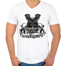 PRINTFASHION Stranger Things - Demogorgon Boldog Karácsonyt - Férfi V-nyakú póló - Fehér férfi póló