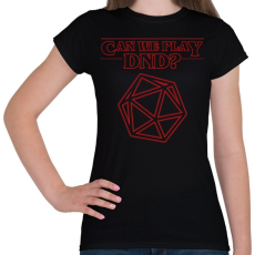 PRINTFASHION Stranger Things DnD - Női póló - Fekete