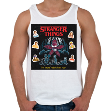 PRINTFASHION Stranger Things - Férfi atléta - Fehér