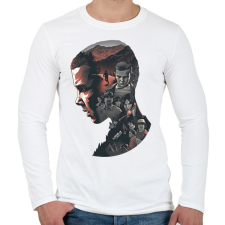 PRINTFASHION Stranger Things - Férfi hosszú ujjú póló - Fehér férfi póló