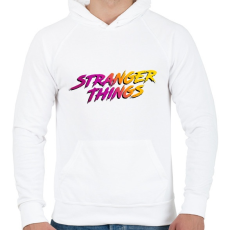PRINTFASHION Stranger Things  - Férfi kapucnis pulóver - Fehér