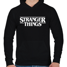 PRINTFASHION stranger things - Férfi kapucnis pulóver - Fekete