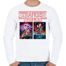 PRINTFASHION Stranger things - Férfi pulóver - Fehér férfi pulóver, kardigán