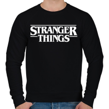 PRINTFASHION stranger things - Férfi pulóver - Fekete férfi pulóver, kardigán