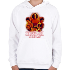 PRINTFASHION Stranger Things - Gyerek kapucnis pulóver - Fehér gyerek pulóver, kardigán