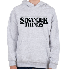 PRINTFASHION stranger things - Gyerek kapucnis pulóver - Sport szürke