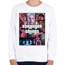PRINTFASHION Stranger Things - Gyerek pulóver - Fehér gyerek pulóver, kardigán