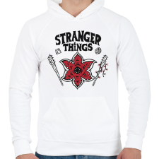 PRINTFASHION Stranger Things HELLFIRE CLUB - Férfi kapucnis pulóver - Fehér férfi pulóver, kardigán