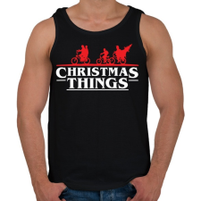 PRINTFASHION Stranger Things Karácsony fehér - Férfi atléta - Fekete atléta, trikó