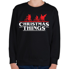 PRINTFASHION Stranger Things Karácsony fehér - Gyerek pulóver - Fekete