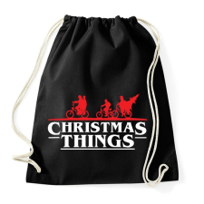 PRINTFASHION Stranger Things Karácsony fehér - Sportzsák, Tornazsák - Fekete tornazsák