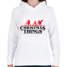 PRINTFASHION Stranger Things Karácsony fekete - Női kapucnis pulóver - Fehér női pulóver, kardigán