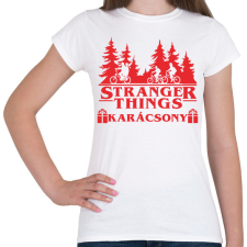 PRINTFASHION Stranger Things karácsony - Női póló - Fehér női póló