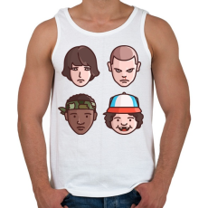 PRINTFASHION Stranger Things Karakterek - Férfi atléta - Fehér