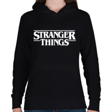 PRINTFASHION stranger things - Női kapucnis pulóver - Fekete női pulóver, kardigán