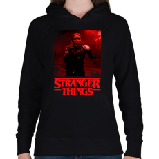 PRINTFASHION stranger things - Női kapucnis pulóver - Fekete