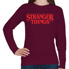 PRINTFASHION Stranger Things - Női pulóver - Bordó női pulóver, kardigán