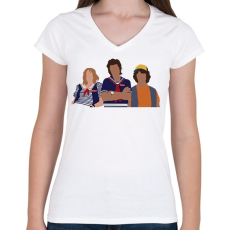 PRINTFASHION Stranger Things - Női V-nyakú póló - Fehér