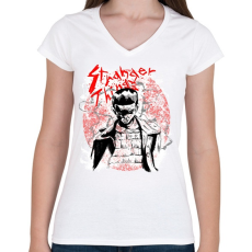 PRINTFASHION Stranger Things - Női V-nyakú póló - Fehér