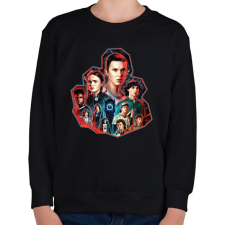 PRINTFASHION Stranger Things - season 4 - Gyerek pulóver - Fekete gyerek pulóver, kardigán