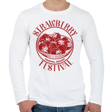 PRINTFASHION Stranger Things STRAWBERRY FESTIVAL - Férfi hosszú ujjú póló - Fehér férfi póló