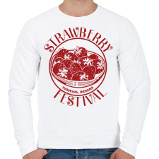 PRINTFASHION Stranger Things STRAWBERRY FESTIVAL - Férfi pulóver - Fehér férfi pulóver, kardigán