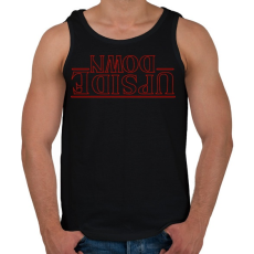 PRINTFASHION Stranger Things Upside Down - Férfi atléta - Fekete