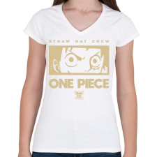 PRINTFASHION Straw hat crew - Női V-nyakú póló - Fehér női póló